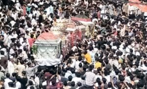 फतेहपुर(CNF)। हुसैनी सदाओं के बीच ताजियों का हुआ मिलाप
